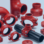 conexões ranhuradas na cor vermelha